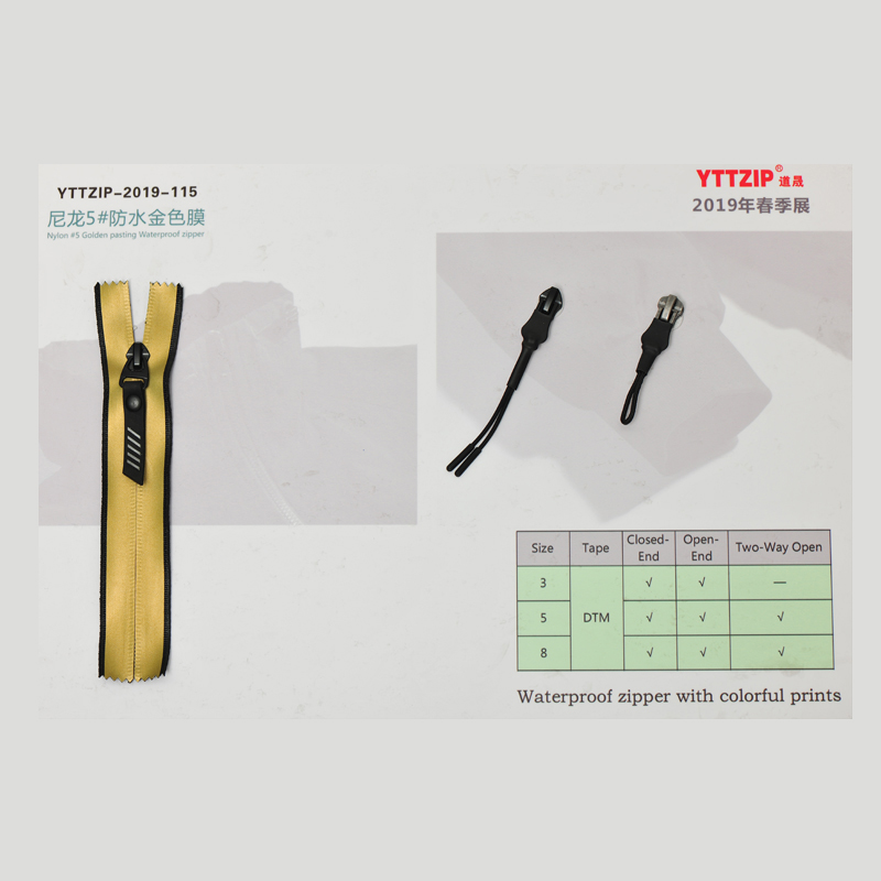 YTT  Nylon Waterproof #5 with Golden Coating Waterproof Tape